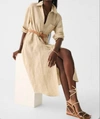 Faherty Laguna Linen Maxi Shirtdress In Multi