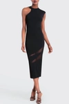 CUSHNIE AMATA ASYMMETRICAL CREW NECK TOP IN BLACK