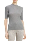 THEORY PETITES WOMENS WOOL MOCK TURTLENECK PULLOVER TOP