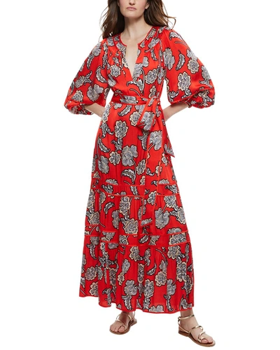 Alice And Olivia Lyla Floral-print Midi Dress In Red