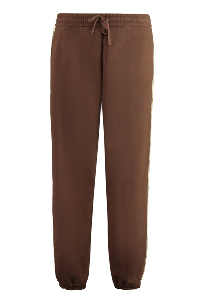 Gucci Logo Detail Drawstring Trackpants In Brown