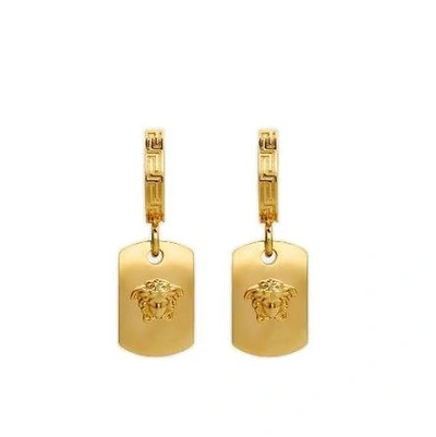 Versace Medusa Drop Earrings In Gold