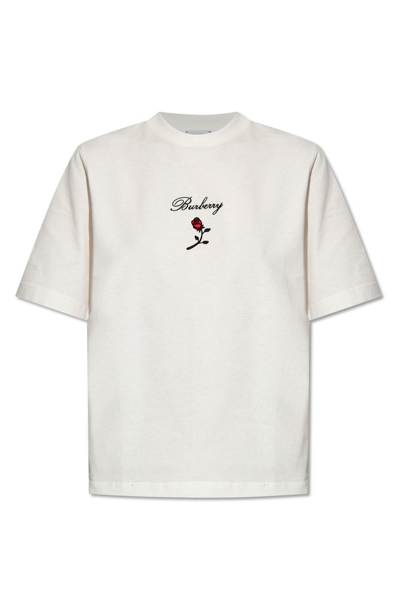 Burberry T-shirt In Ivory