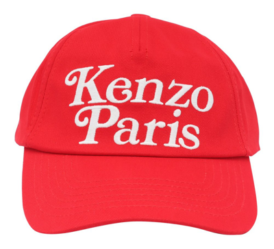 Kenzo Utility Logo Embroidered Baseball Cap In Red