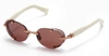 Balmain Geometric Frame Sunglasses In Rose Gold
