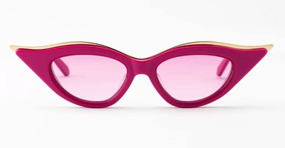 Valentino V-goldcut Ii - Pink / White Gold Sunglasses In Pink, Gold