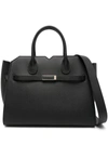 Valextra Medium Milano Top Handle Bag In Black