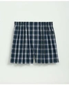 BROOKS BROTHERS COTTON POPLIN TARTAN BOXERS | WHITE | SIZE XS