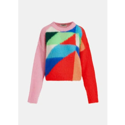 Essentiel Antwerp Efancy Jacquard Sweater In Combo1 Rosso