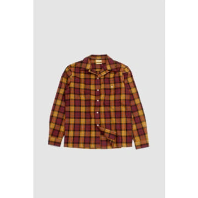 De Bonne Facture Convertible-collar Checked Cotton-flannel Shirt In Red