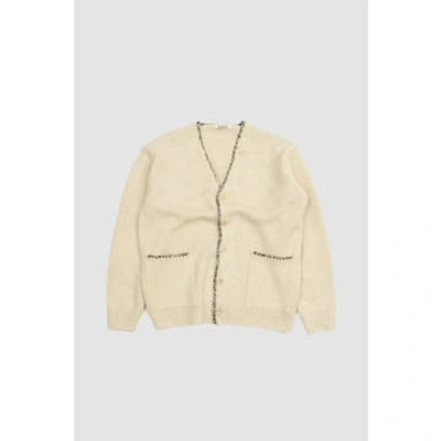 トップス AURALEE Mix Knit Cardigan Auralee Silk Wool Mix Knit Cardigan - Mix Peach | Garmentory