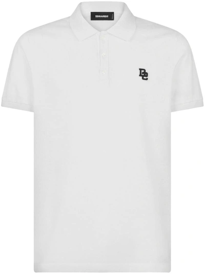 Dsquared2 Logo刺绣polo衫 In White