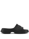 Ganni Black Pool Slide Sandal In Black