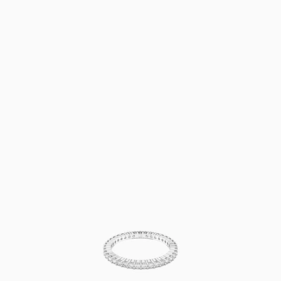 Swarovski Vittore Round Cut Rhodium Plated Ring In Metal