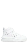 Versace High Top Odyssey Sneakers In White Leather Man In White