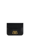 Balenciaga Monaco Card Case With Logo In Black