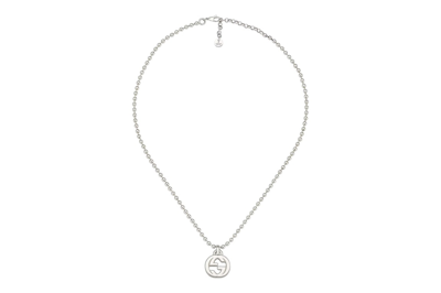 Pre-owned Gucci Interlocking G Necklace In Silver 925 Sterling Silver