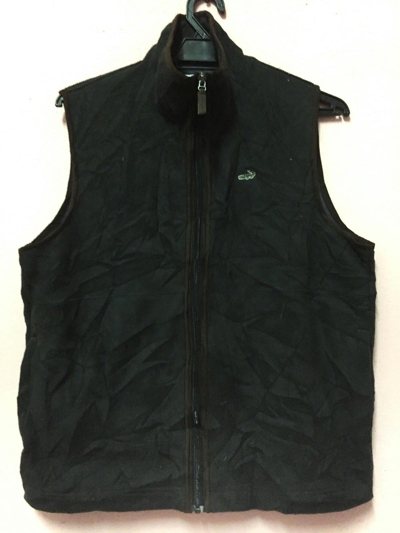 Pre-owned Archival Clothing X Lacoste Crocodile Fleece Vest In Dark Grey