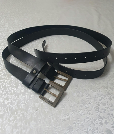 Pre-owned Archival Clothing X Dolce Gabbana Twink-double Punk Y2kst Leather Belt In Black