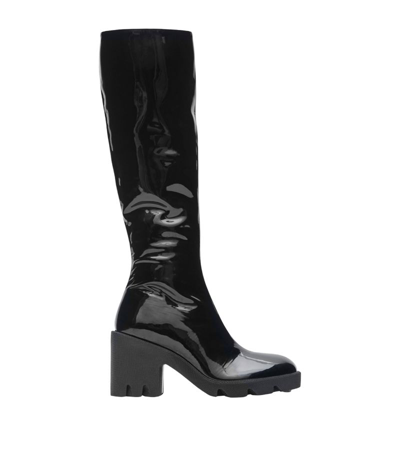 Burberry Leather Stride Boots 65 In Black