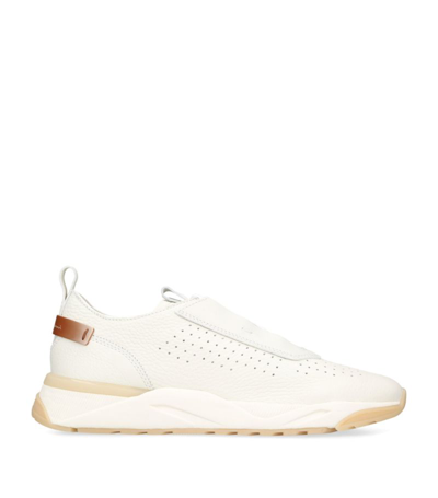 Santoni Leather Innova Trainers In White