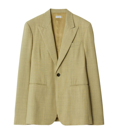 Burberry Wool Blazer In Green