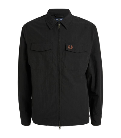 Fred Perry Collared Zip-up Jacket In Black
