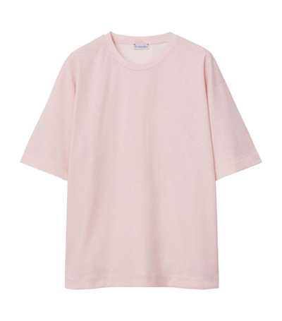 Burberry Ekd-print Cotton T-shirt In Pink