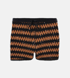 STAUD SAMARA COTTON CROCHET SHORTS