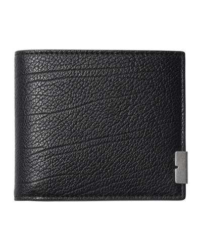 Burberry Grained Leather Bifold Wallet In Black