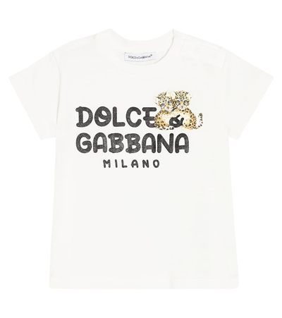 Dolce & Gabbana Baby Printed Cotton Jersey T-shirt In White