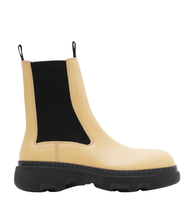 BURBERRY LEATHER CREEPER CHELSEA BOOTS