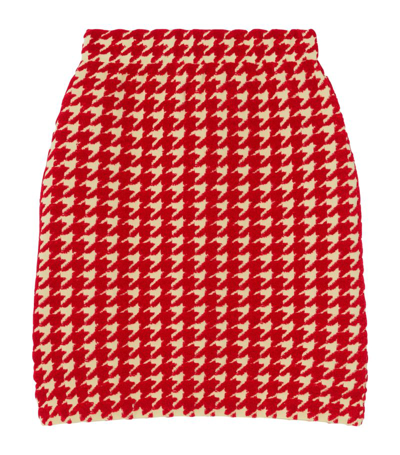 Burberry Towelling Houndstooth Mini Skirt In Pillar