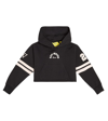 Off-white Girl's Team 23 Cropped Raw-edge Hoodie In Black