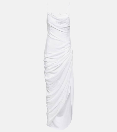 Jacquemus La Robe Saudade Longue Maxi Dress In 100 White