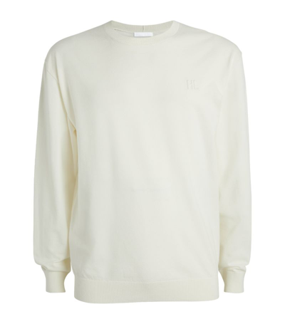 Helmut Lang Contrast Pipe-detail Sweater In Ivory
