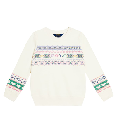 Polo Ralph Lauren Kids' Cotton-blend Jersey Sweatshirt In White