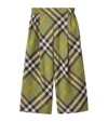 BURBERRY KIDS COTTON CHECK WIDE-LEG TROUSERS (3-14 YEARS)