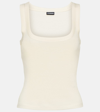 Jacquemus Le Débardeur Logo Embroidered Grosgrain Tank Top In White