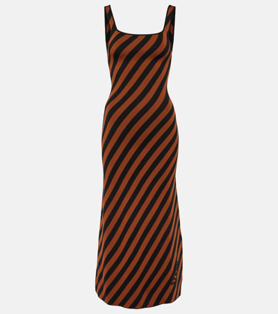 Staud Katie Dress Black/tan Seashore Stripe