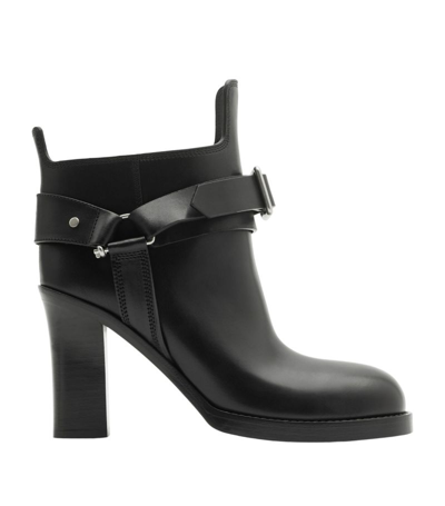 Burberry Leather Stirrup Boots 100 In Black