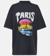 BALENCIAGA PARIS TROPICAL COTTON JERSEY T-SHIRT