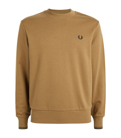 Fred Perry Loopback Sweatshirt In Brown