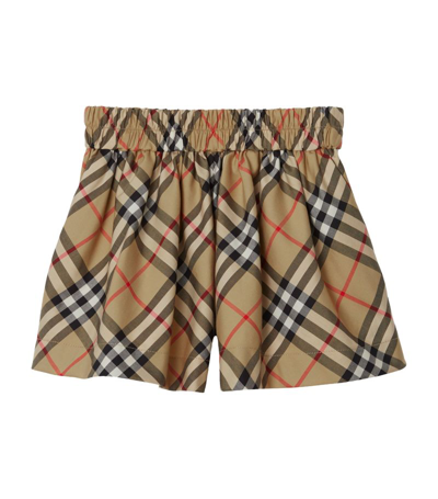 Burberry Kids' Stretch-cotton Check Shorts (6-24 Months) In Brown