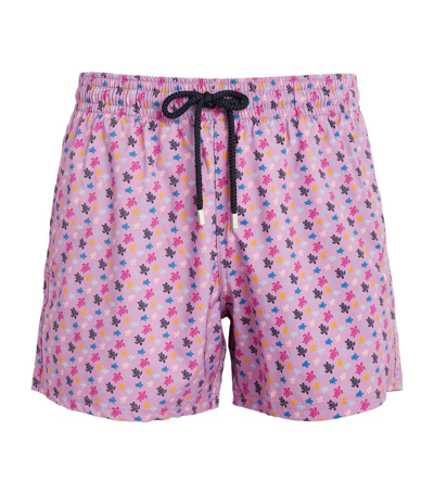Vilebrequin Micro Turtle Print Moorise Swim Shorts In Pink