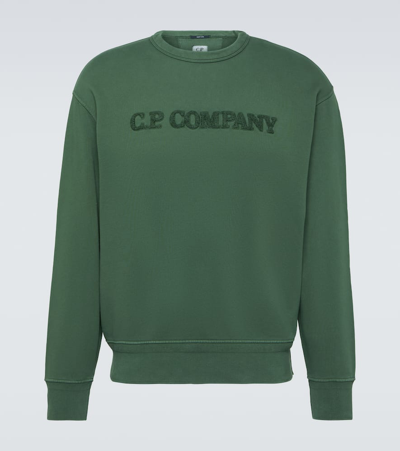 C.p. Company Cotton Fleece Sweatshirt In Green