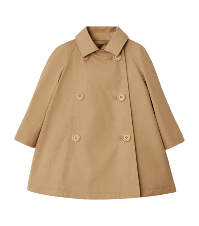 Burberry Kids Gabardine Trench Coat (6-24 Months) In Brown