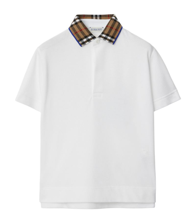 BURBERRY CHECK PRINT POLO SHIRT (3-14 YEARS)