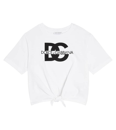 Dolce & Gabbana Kids' 棉质针织t恤 In White