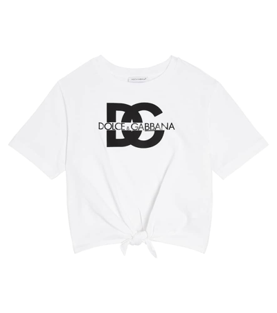 Dolce & Gabbana Kids' Dg-print Cotton T-shirt In White